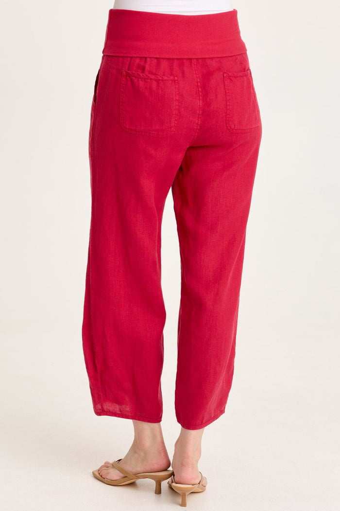 XCVI Vasco Linen Barrel Leg Crop