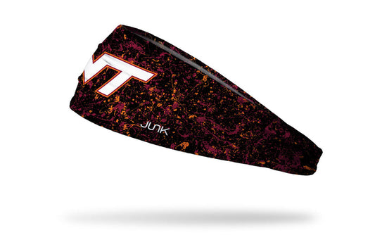 Virginia Tech: Splatter Black Big Bang Lite Headband - View 1