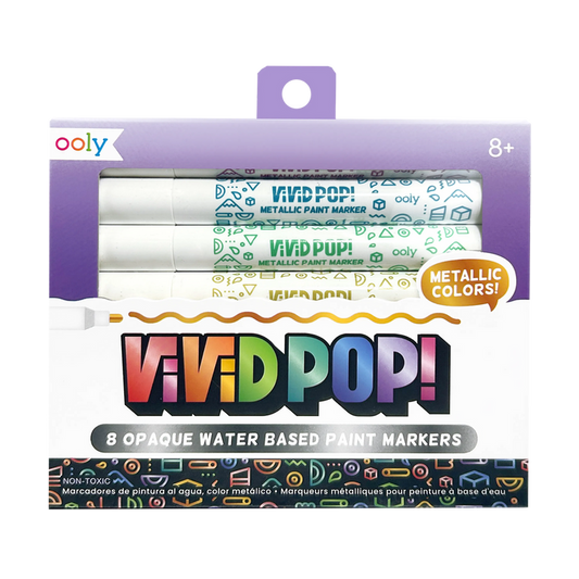 OOLY Vivid Pop! Water Based Paint Markers - Metallic front of packaging