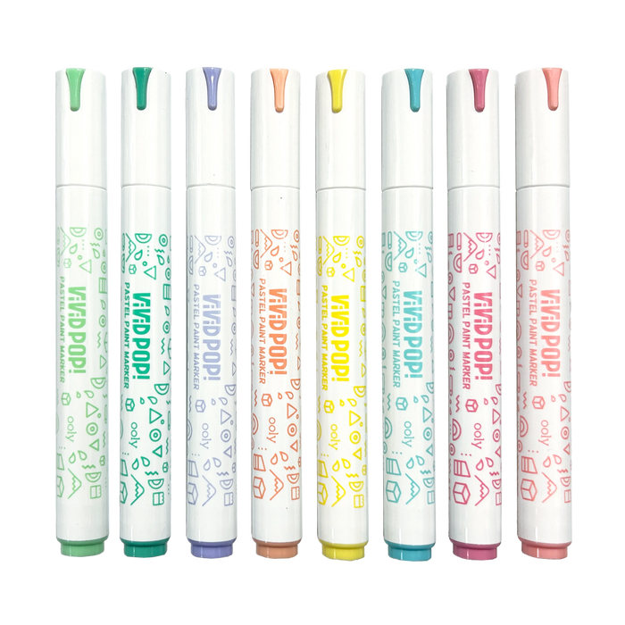 Row of capped Vivid Pop! Water Based Paint Markers - Pastel