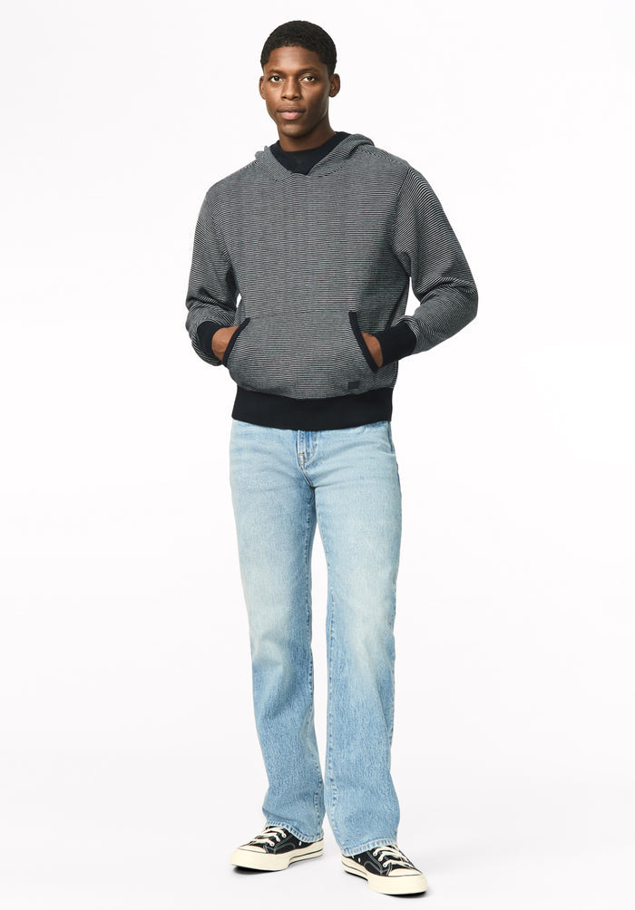 Wanto Men's Striped Sweater Hoodie, Whale - BM24905