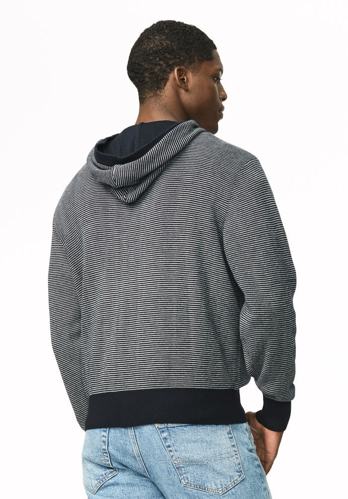 Wanto Men's Striped Sweater Hoodie, Whale - BM24905