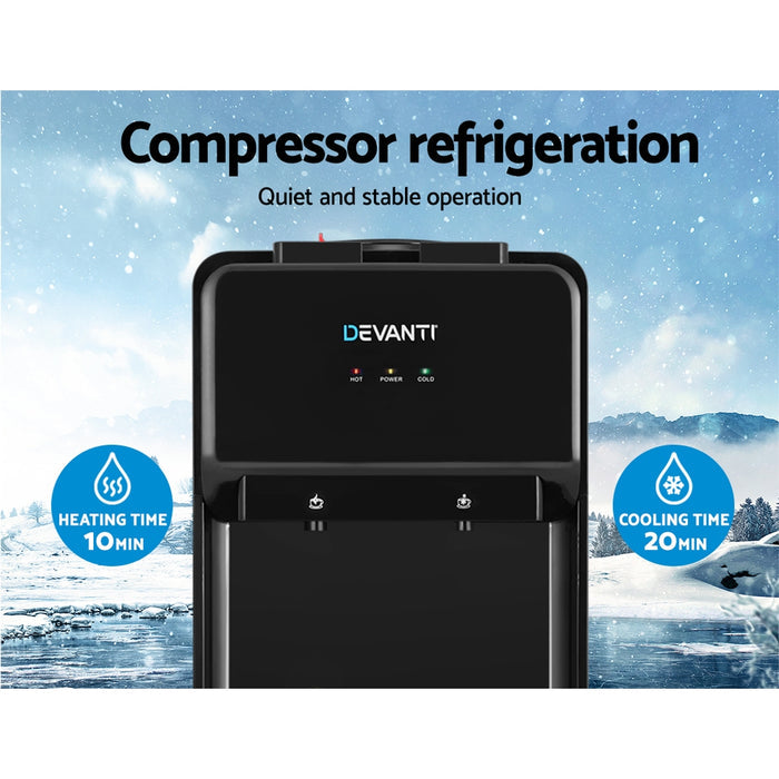 Water Cooler Dispenser Bench Top Cold Hot Two Taps Instant Machine Black-Home Living Store-