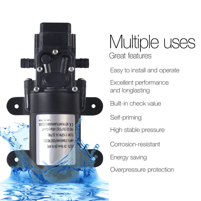 12V Portable Water Pressure Shower Pump - Devanti
