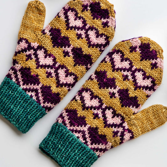 Where Love Grows Mittens by Tellybean Knits - KIT