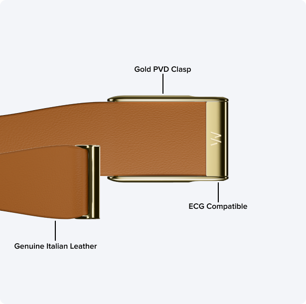 WHOOP MG LeatherLuxe Band (S/M) | Premium Leather Strap | Cambodia