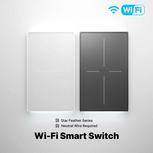 WiFi Star Feather Series Smart Switch Push Button With Neutral Wire Light Scene 2in1 Switch US Version