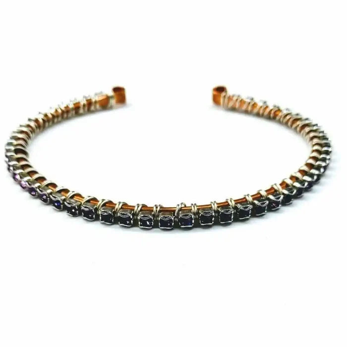 Handmade 7-year anniversary Copper Crystal Choker Set showcasing a stylish design with copper and crystal embellishments.