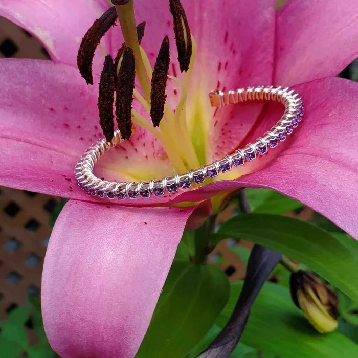 AMD1172 Wire Wrapped Copper Silver Purple CrystalJewelryBracelet$ 61.00Alexa Martha Designs