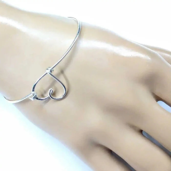 AMD1202-2 Wire Wrapped Heart Bangle in Sterling Silver AlexaJewelryBracelet$ 62.00Alexa Martha Designs