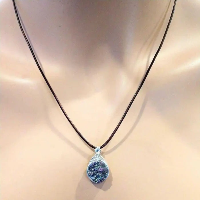 AMD1083 Wire Wrapped Rainbow Druzy Necklace Alexa MarthaJewelryNecklace$ 48.00Alexa Martha Designs