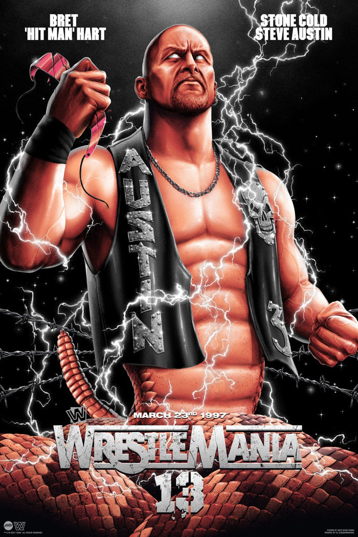WrestleMania 13: Stone Cold Steve Austin vs Bret Hart Variant Poster