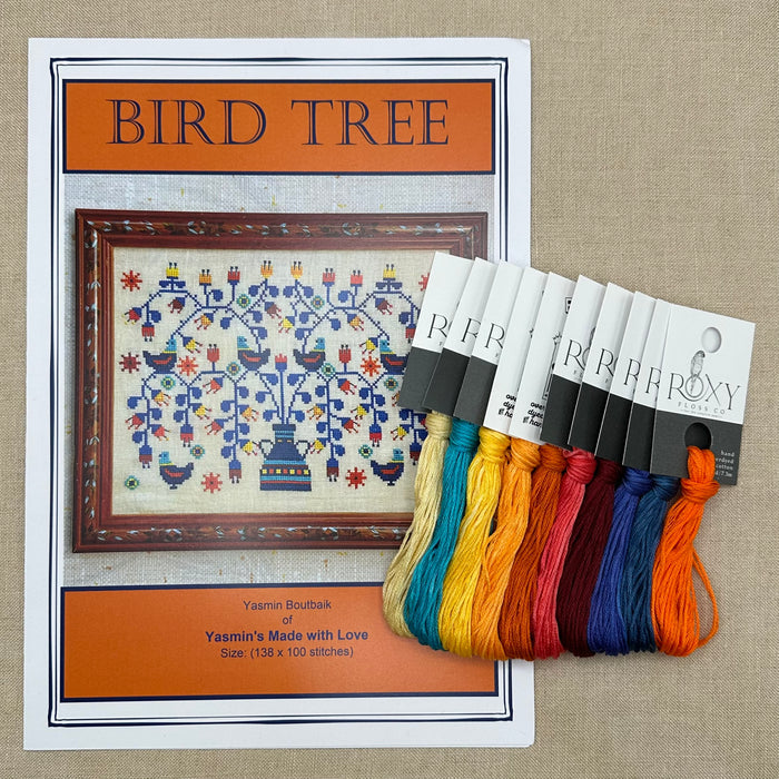 Yasmin's Made with Love - Bird Tree - Chart and/or Roxy Floss Pack