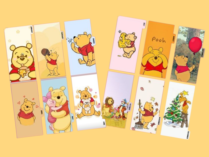 Yellow Bear | Monthly Dividers | A6 Rings | 12 month set