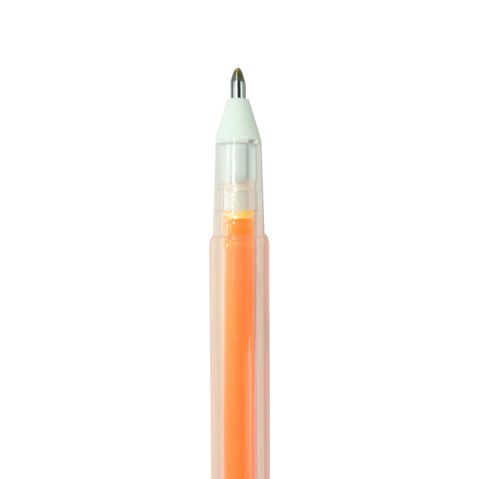 Close up of orange OOLY Yummy Yummy Neon Scented Gel Pen tip