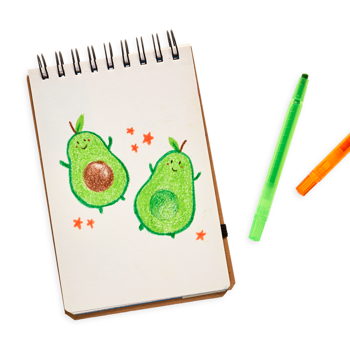 Avocado drawing with the Yummy Yummy Scented Twist-Up Crayons