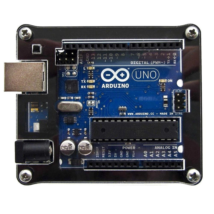 Zebra Classic Arduino UNO Case - Black Ice [Discontinued] by C4 Labs - The Pi Hut