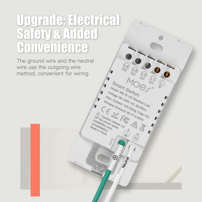 ZigBee 1/2/3/4 Gang Smart Light Switch, Alexa Google APP Remote Light Switching