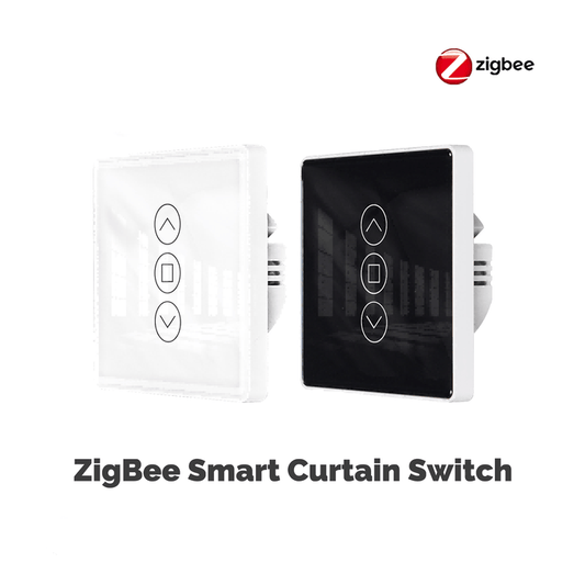 ZigBee Smart Curtain Switch 2.5D Support RF433 Arc Glass Touch Panel