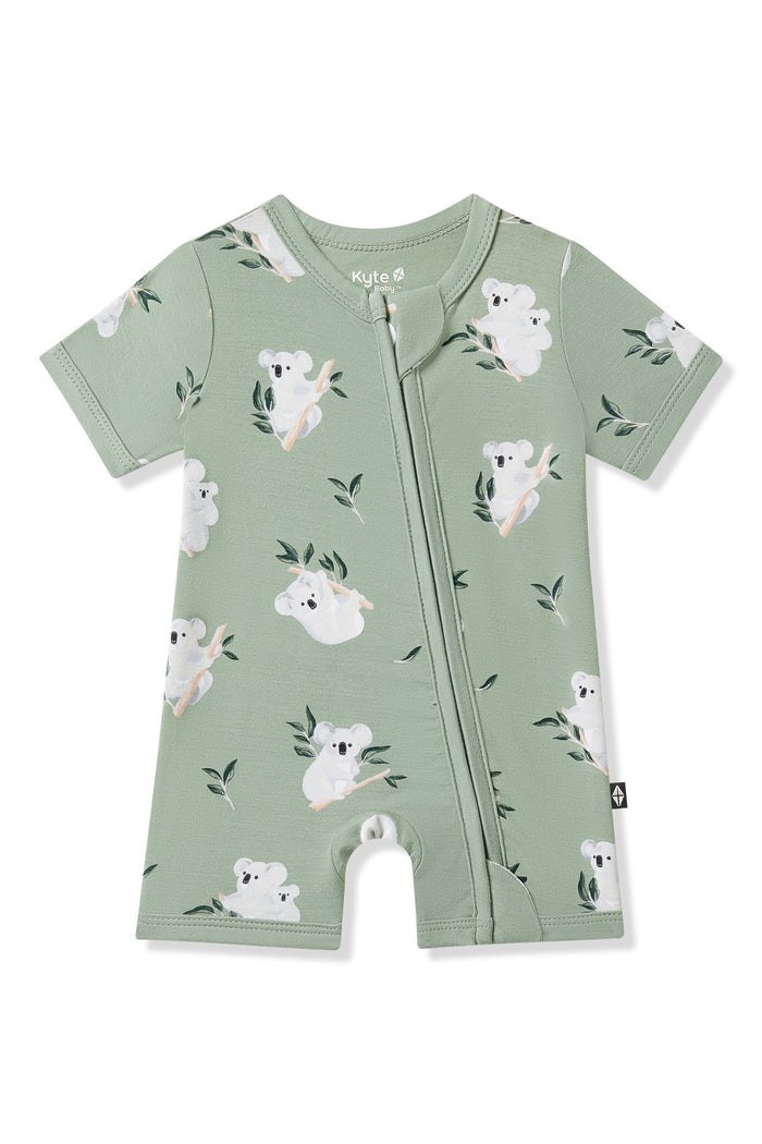 Product photo of the Zipper Shortall Romper in Koala