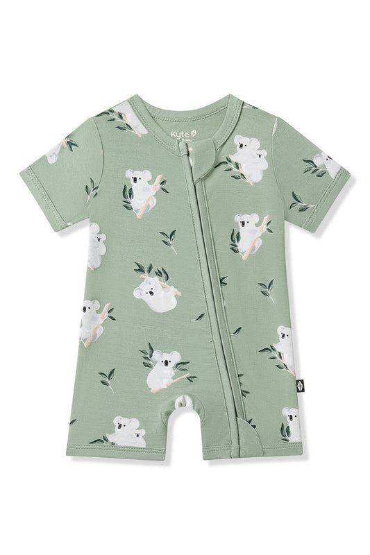 Product photo of the Zipper Shortall Romper in Koala