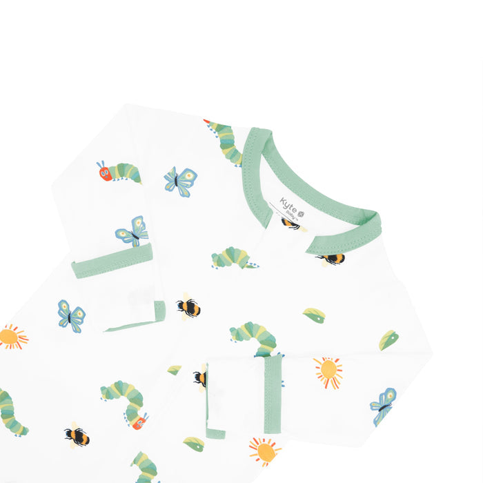 Zipper garage and fold over cuffs on the Zippered Footie in The Very Hungry Caterpillar™ and Friends