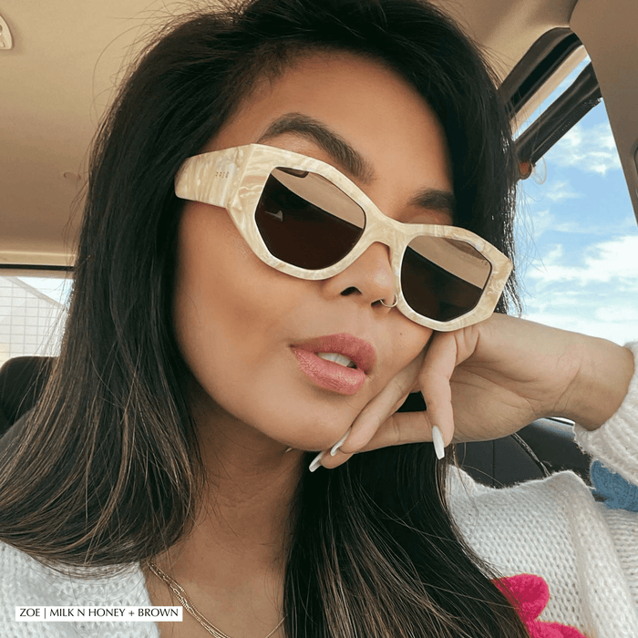 ZOE - ESPRESSO TORTOISE + GREY SUNGLASSES