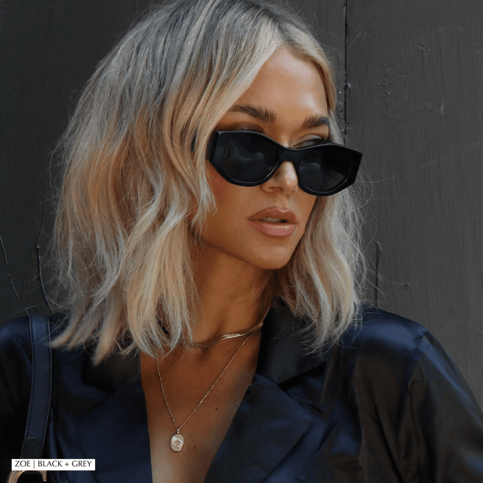 ZOE - ESPRESSO TORTOISE + GREY SUNGLASSES