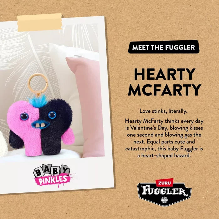 Zuru Fugglers Baby Pinkles 3.5 Inch Plush Keyring - Hearty McFarty