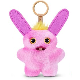 Zuru Fugglers Baby Pinkles 3.5 Inch Plush Keyring - Rabid Rabbit