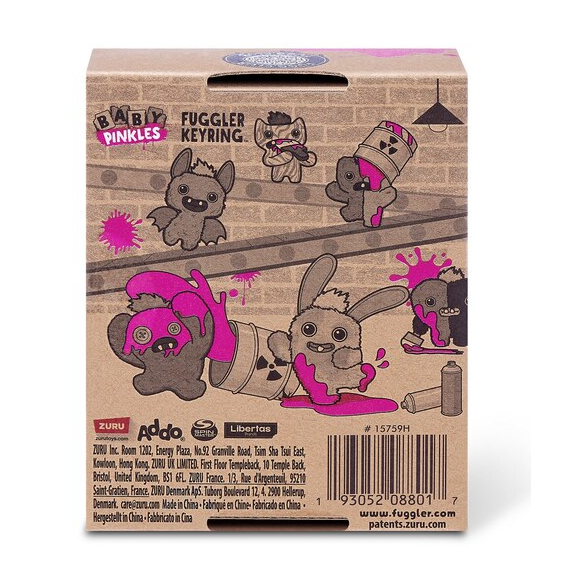 Zuru Fugglers Baby Pinkles 3.5 Inch Plush Keyring - Sasquooch