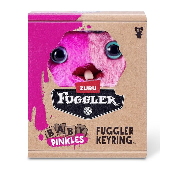 Zuru Fugglers Baby Pinkles 3.5 Inch Plush Keyring - Wide Eyed Screech